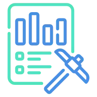 Outline color Vector Icon of Artificial Intelligence and Data Mining