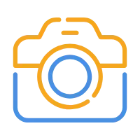 Outline color Vector Icon of Mobile App Camera