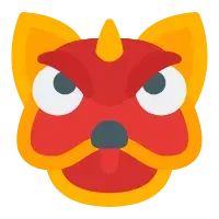 Lion Dance Flat Icon for Lunar New Year Performance, Fortune, and Cultural Symbol