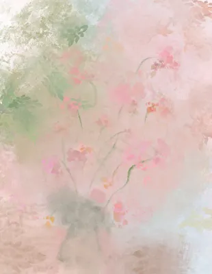 Natural pink green abstract watercolor
