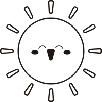 웃는 해 라인 일러스트