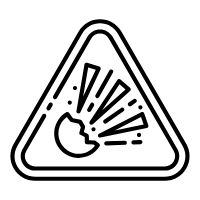 explosive risk icon for blast hazard and detonation danger