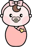 속싸개한 신생아 여자아이