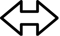 Simple arrow icon, black and white 'black on white'