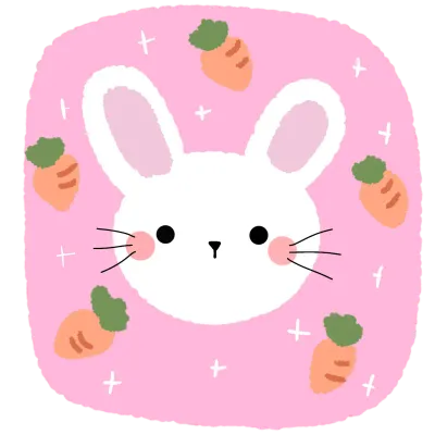 Cute white rabbit with carrot