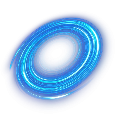 Glowing Blue Halo Circle with Motion Blur Transparent