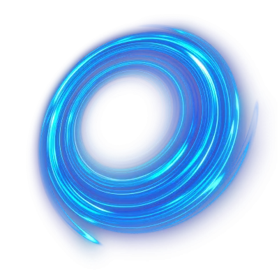 Glowing Blue Halo Circle with Motion Blur Transparent