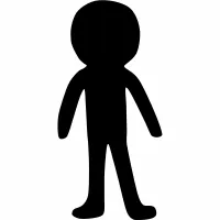 Vector doodle silhouettes of people, crowd icon black color isolated on white background
