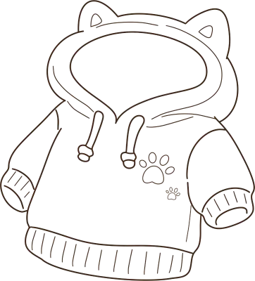 Dog Hoodie Sweatshirt Coloring Page Outline Printable Sheet for Kids Craft Activity Art