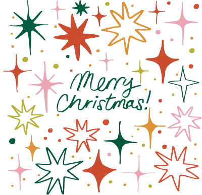 Merry Christmas Hand Drawn Sparkle Star Element PNG Transparent