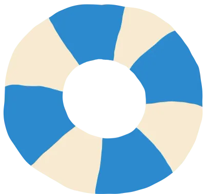 파란 흰색 튜브 물놀이 일러스트