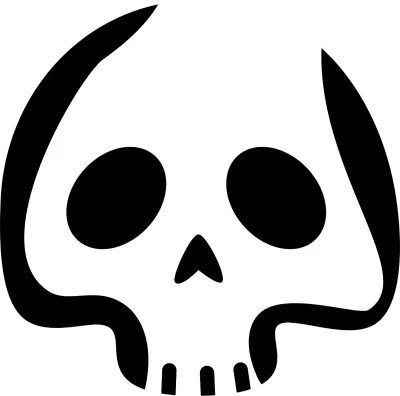 Spooky black skull
