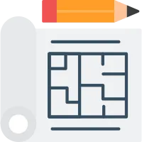 Building Plan Icon Vector Element