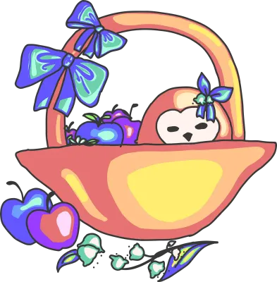 Cute Cartoon Owl in Basket Illustration