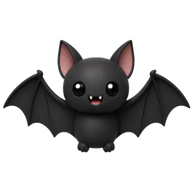 Cute Black Bat 3D Halloween Character Isolated on Transparent Background_20260720_161613_0000