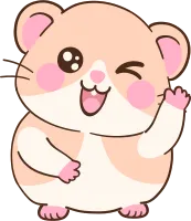 Hamster Character Adorable Flat Drawing
