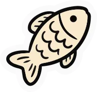 International Cat Day Icon Sticker Containing Cat fish treat