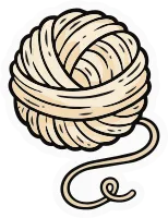 International Cat Day Icon Sticker Containing	Ball of yarn