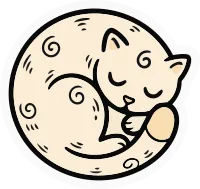 International Cat Day Icon Sticker Containing Sleeping cat