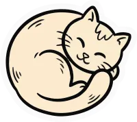 International Cat Day Icon Sticker Containing Sleeping cat