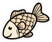 International Cat Day Icon Sticker Containing Cat fish treat