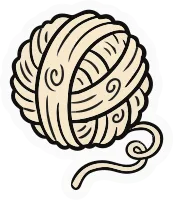 International Cat Day Icon Sticker Containing	Ball of yarn