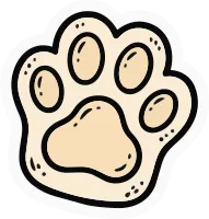 International Cat Day Icon Sticker Containing Cat paw print