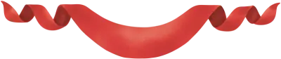 Watercolor Red Wavy Christmas Ribbon Banner Element