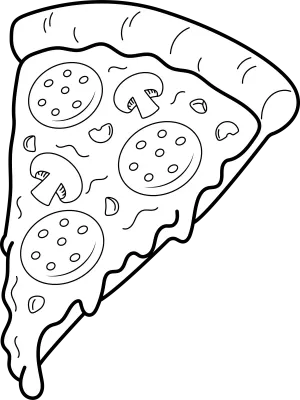 Pizza, line drawing for coloring.