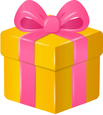 Gift Box Gradient Icon with Pink Ribbon