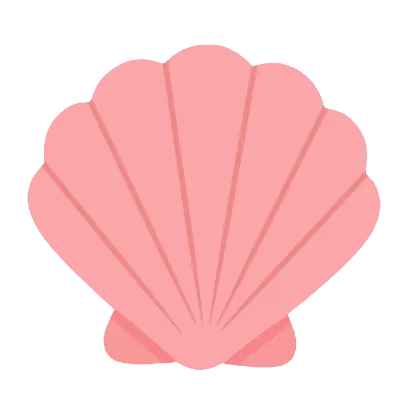 예쁜 분홍색 조개껍데기 바다 생물 일러스트 - Pink Seashell Ocean Beach Marine Life Illustration