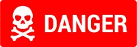 Danger Skull Safety Label Toxic Hazard Warning Banner