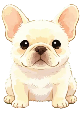 Cute Watercolor French Bulldog