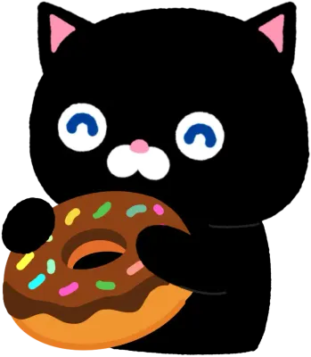 도넛을 들고 있는 고양이