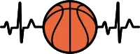 Basketball Heartbeat Line Minimalist Sports Illustration