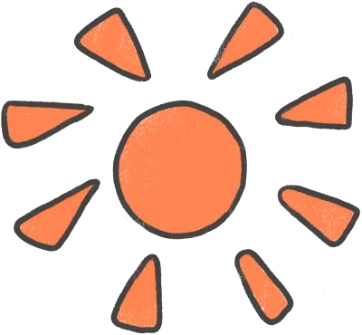 Orange Crayon Sun