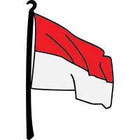 Indonesian Waving Flag Graphic Illustration