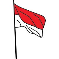 Indonesian Waving Flag Graphic Illustration