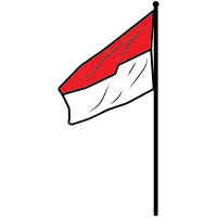 Indonesian Waving Flag Graphic Illustration