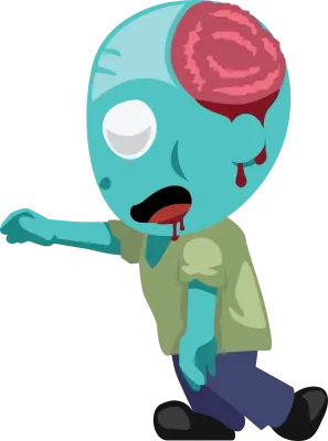 Zombie Walking Side Cute Cartoon
