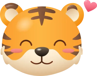 Cute Blushing Tiger Emoji