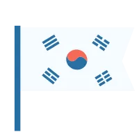 Korean-Flag-Ribbon-Banner-Flat-Illustration