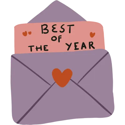 Hand Drawn Best of the Year Appreciation Envelope Award Card for Employee Recognition