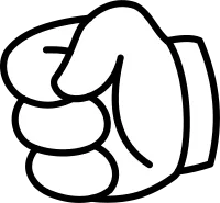 Hold gloves cartoon hand