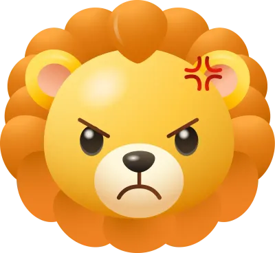 Angry Lion Emoji Cute Cartoon Animal Sticker