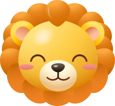 Cute Blushing Lion Emoji
