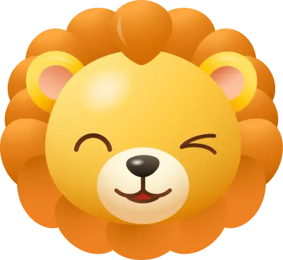 Lion Winking Emoji Cartoon Icon