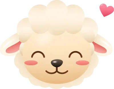 Cute Blushing Sheep Emoji - Cartoon Sticker