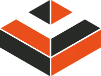 Isometric Orange Black Cube Box Abstract Logo Vector