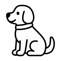 Sitting Dog Line Icon